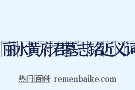 丽水黄府君墓志铭近义词是什么意思的图片